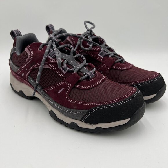 LL Bean Women's Trail Model 4 Hiking Shoes Maroon gray woman's size 9.5 - Picture 1 of 13